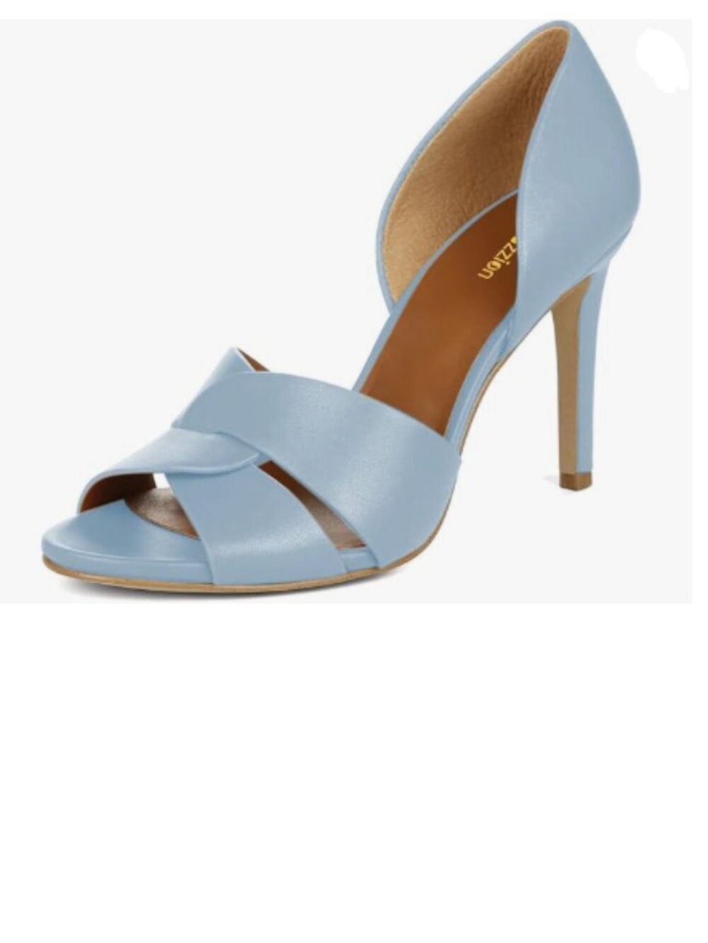 Pazzion Light Blue Open Toe High Heeled D'Orsay Pump Slip On Two Piece Sandal